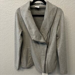 Columbia Hooded‎ Sweatshirt Asymmetrical Zipper Front Hoodie LIght Gray Medium